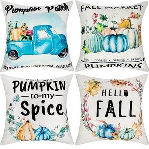 4 Pack Fall Pillow Covers, Autumn Harvest Pillow Covers